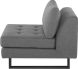 Janis Seat Armless Sofa (Wide - Shale Grey with Black Legs)