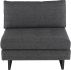 Janis Seat Sofa sans Accoudoirs (Large - Tweed Gris Foncé avec Pattes Noires)