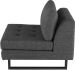 Janis Seat Armless Sofa (Wide - Dark Grey Tweed with Black Legs)