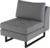 Janis Seat Armless Sofa (Narrow - Shale Grey with Black Legs)