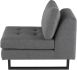 Janis Seat Armless Sofa (Narrow - Shale Grey with Black Legs)