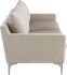 Anders Triple Seat Sofa (Nude with Silver Legs)