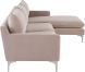 Anders Sectional Sofa (Blush with Silver Legs)