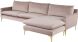 Anders Sectional Sofa (Blush with Gold Legs)