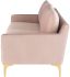 Anders Triple Seat Sofa (Blush with Gold Legs)