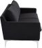 Anders Triple Seat Sofa (Black with Silver Legs)