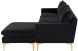 Anders Sectional Sofa (Black with Gold Legs)