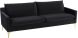 Anders Triple Seat Sofa (Black with Gold Legs)
