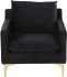Anders Single Seat Sofa (Black with Gold Legs)