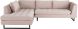 Janis Sectional Sofa (Left - Blush with Black Legs)