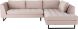 Janis Sectional Sofa (Right - Blush with Black Legs)