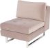 Janis Seat Armless Sofa (Wide - Blush with Silver Legs)