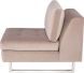 Janis Seat Sofa sans Accoudoirs (Large - Rougissant avec Pattes Argentées)