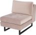 Janis Seat Sofa sans Accoudoirs (Large - Rosé avec Pattes Noires)
