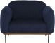 Benson Single Seat Sofa (True Blue with Black Legs)