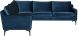 Anders Sectional Sofa (L-Shaped - Midnight Blue with Black Legs)