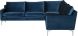 Anders Sectional Sofa (L-Shaped - Midnight Blue with Silver Legs)