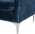 Anders Sectional Sofa (L-Shaped - Midnight Blue with Silver Legs)
