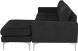 Colyn Sectional Sofa (Coal with Silver Legs)