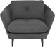 Frankie Single Seat Sofa (Graphite with Black Legs)