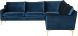 Anders Sectional Sofa (L-Shaped - Midnight Blue with Gold Legs)