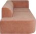 Isla Triple Seat Sofa (RHF - Nectarine with Black Legs)