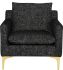 Anders Single Seat Sofa (Salt & Pepper with Gold Legs)