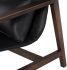 Bethany Occasional Chair (Black Leather with Walnut Frame)