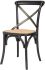Cross Back Chair (Set of 2 - Natural Brown with Rattan Seat )