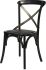 Cross Back Chair with Rattan Seat (Set of 2 - Black)