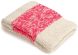 Cotton Throw with Stripe (Natural & Neon Pink)