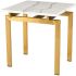 Louve Side Table (White with Gold Base)