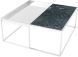 Corbett Coffee Table (Square - Green with Silver Base)