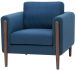 Steen Single Seat Sofa (Lagoon Blue with Walnut Legs)