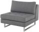 Janis Seat Armless Sofa (Narrow - Shale Grey with Silver Legs)