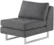 Janis Seat Armless Sofa (Narrow - Dark Grey Tweed with Silver Legs)