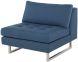 Janis Seat Armless Sofa (Wide - Lagoon Blue with Silver Legs)