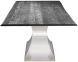Praetorian Dining Table (Long - Oxidized Grey Oak with Silver Base)