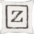 Big Kid Blocks-Z Pillow with Down Fill (Black, Light Gray)