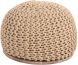 Swiss Knitted Pouf With Wood Top
