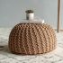 Swiss Knitted Pouf With Wood Top