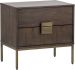 Jade Nightstand (Brown Wood with Antique Brass Base)