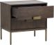 Jade Nightstand (Brown Wood with Antique Brass Base)