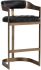 Beaumont Barstool (Bonded Leather with Antique Brass Base)