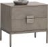 Jade Nightstand (Grey Wood with Antique Silver Base)