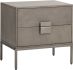 Jade Nightstand (Grey Wood with Antique Silver Base)