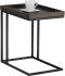 Arden C-Shaped End Table (Dark Grey Wood with Black Base)