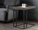 Arden C-Shaped End Table (Dark Grey Wood with Black Base)