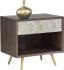 Brown Leather & Wood with Antique Brass Base