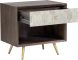 Aniston Nightstand (Brown Leather & Wood with Antique Brass Base)